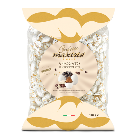 Confetti incartati singolarmente al gusto affogato al cioccolato