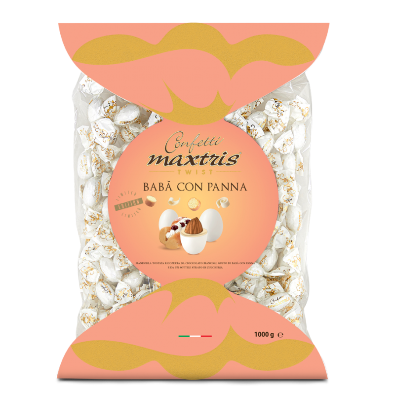 Confetti incartati singolarmente al gusto babà con panna