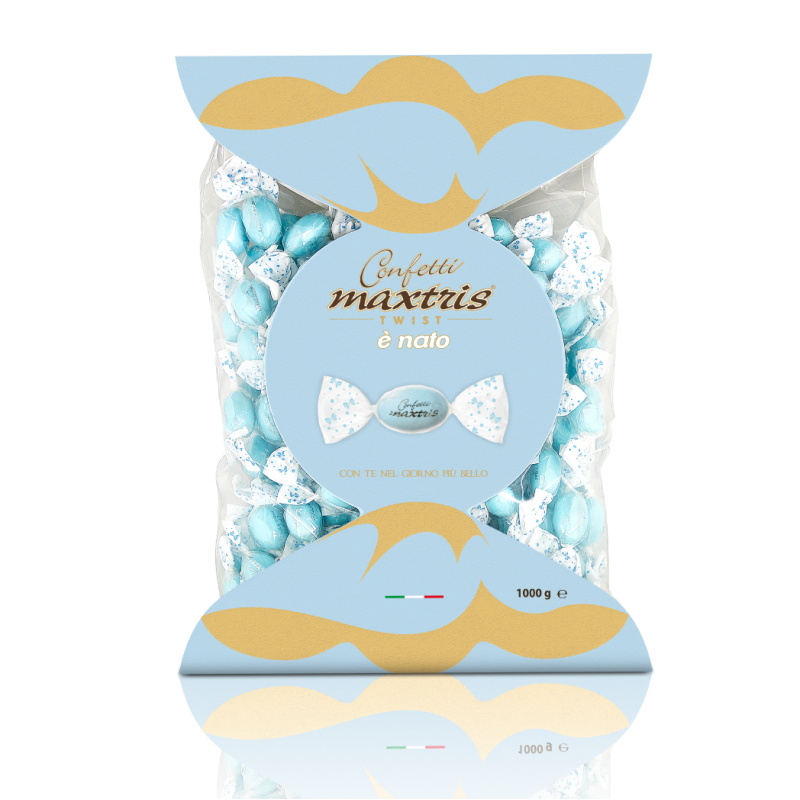 Confetti incartati singolarmente azzurri